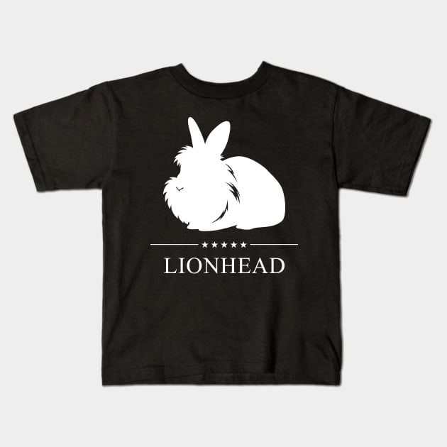 Lionhead Rabbit White Silhouette Kids T-Shirt by millersye